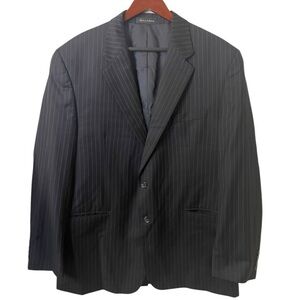 Lauren Ralph Lauren Men's Wool Blue Pinstirpe Single Breasted Blazer Size 46L